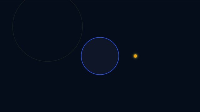 Abstract geometric motion with intersecting circles and pulsing light point animation 4k motion circles
