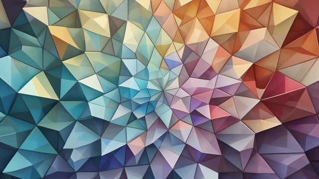Abstract Colorful Low Poly Geometric Spiral 4K Generative AI