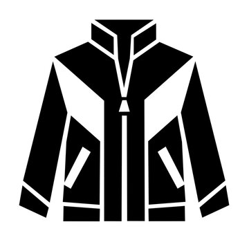 Jacket Black and White Geometric Clothing Icon