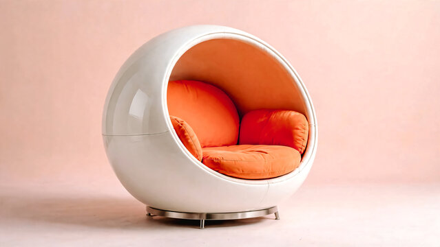 Fauteuil boule de style moderne r&eacute;trofuturiste