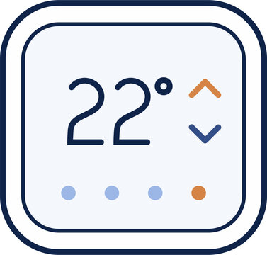 Smart thermostat or digital temperature controller showing degrees