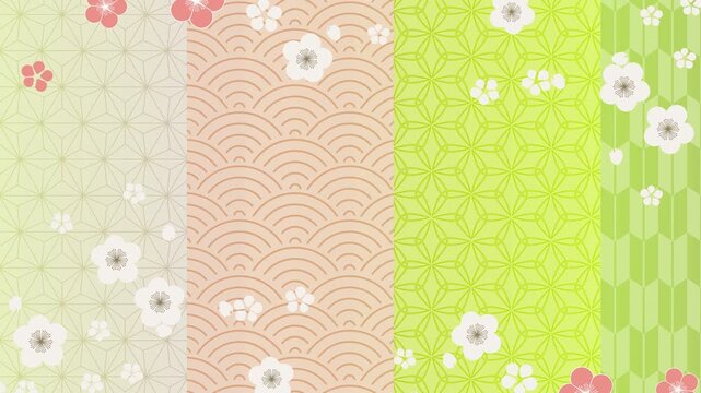 Japanese Traditional Patterned Plum Blossom Design 4K