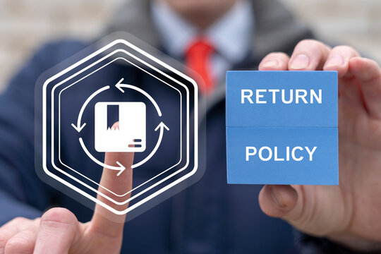 Concept of return policy. Return, replace order or exchange product.