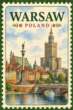 postage stamp Warsaw, Poland