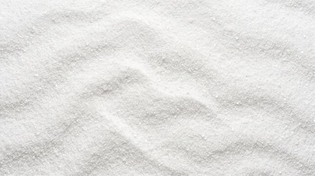 Fine White Granulated Sugar Texture Background Close Up of Sweet Crystals