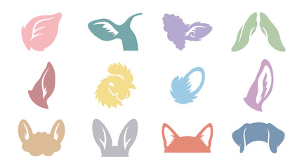 Obraz premium Collection of various animal ears.