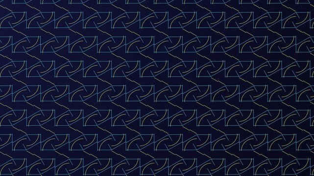 Pola garis geometris kompleks abstrak beranimasi pada gradien biru tua. Sempurna untuk desain teknologi modern dan presentasi.
