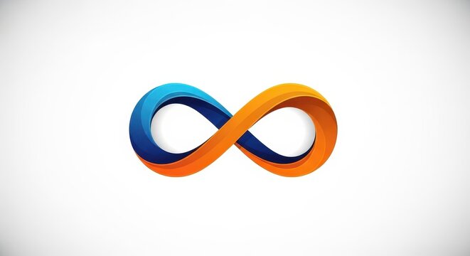 Colorful infinity symbol with gradient design on white background.