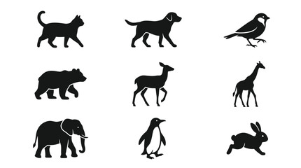 Obraz premium Silhouettes of various wild animals.