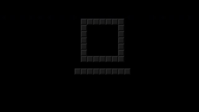 Retro 8 bit loading animation with progress bar and computer icon