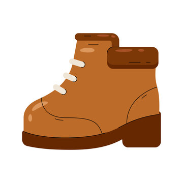 A stylish brown boot with white laces, perfect for outdoor adventures or casual wear