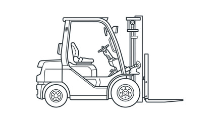 Naklejka premium Outline illustration of a modern industrial forklift vehicle