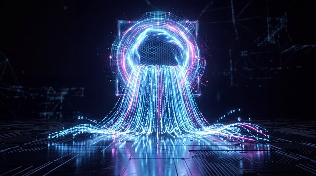 Cloud Computing and Big Data Flow Concept