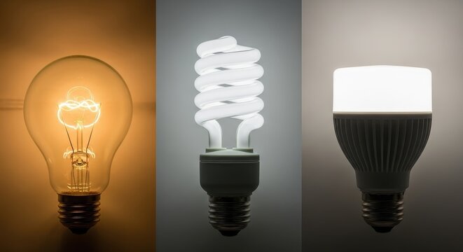 Comparison of Three Different Light Bulb Types.