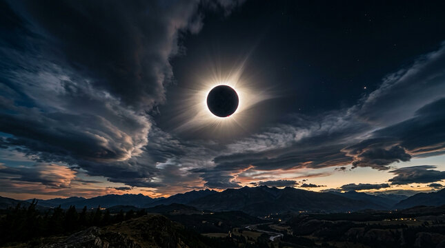 Solar and Lunar Eclipse &ndash; Spectacular Celestial Event in the Night and Day Sky