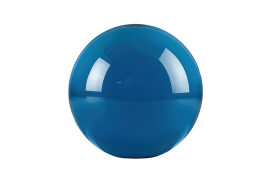 Round blue glossy sphere with dark lower reflection