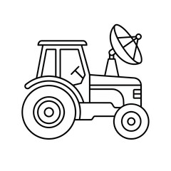 Naklejka premium Tractor with satellite dish icon