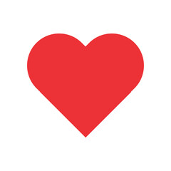 Fototapeta premium Red Heart Icon Symbol of Love and Romance Isolated on White Background