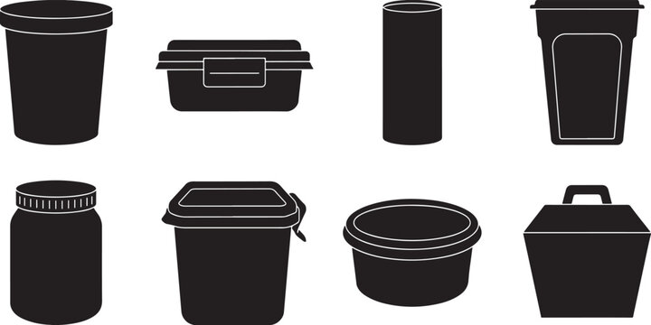 Containers and storage vessels collection jars buckets bottles boxes food safe food-grade packaging.