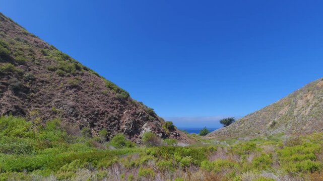 View of mountains in Big Sur, California