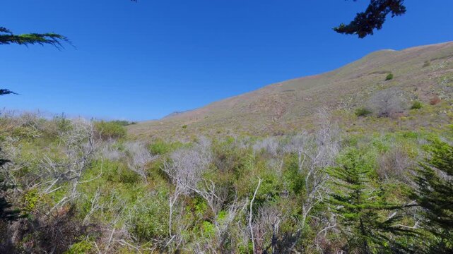 View of mountains in Big Sur, California