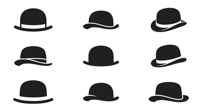 Collection of classic bowler hats.