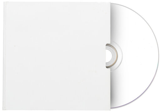 Antique white CD sleeve with disc media. png isolated on transparent background