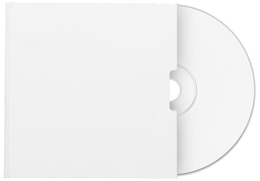 Blank white DVD sleeve with white disc media. png isolated on transparent background