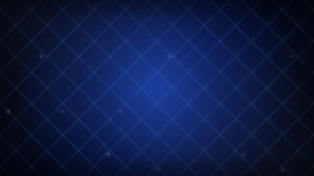 Motion loop of dark blue background featuring a diamond pattern with subtle glowing dust.