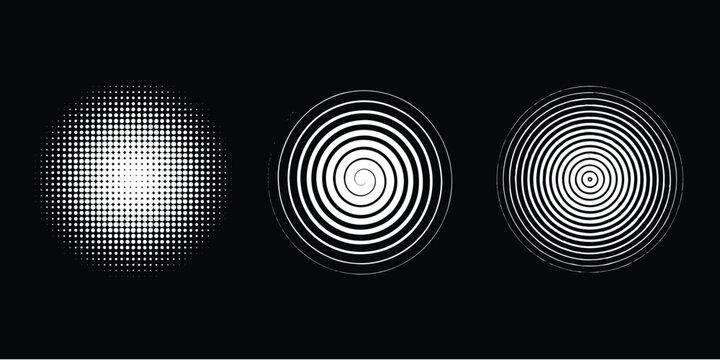 Abstract geometric design featuring radiating circular lines as a decorative vector element, supplied in EPS 10 illustration format.
