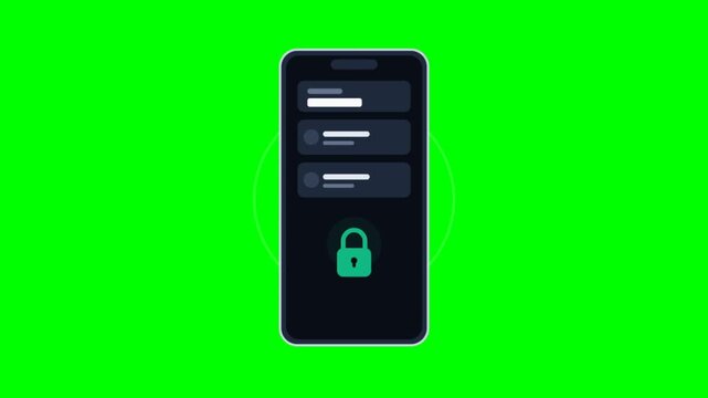 Mobile Lock Screen On Green Background Demonstrating Privacy And Security.