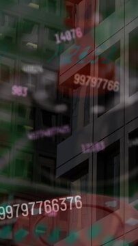 Animation of data processing over chips in casino