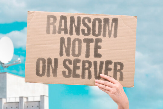 "Ransom note on server" Demand message appeared. RANSOM. NOTE. SERVER. DEMAND. MESSAGE.