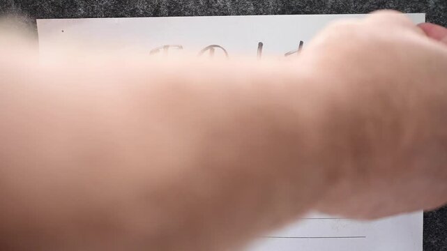 Pin board pinning to do list on paper, task background video, selective focus close up texture backdrop