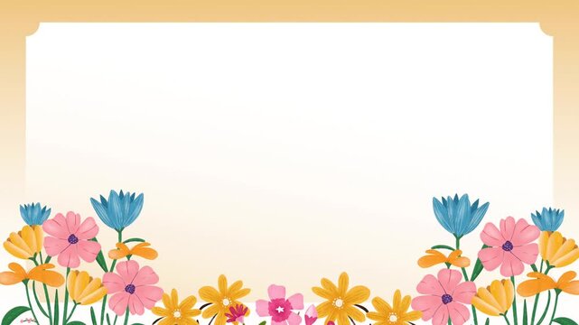 spring flowers frame. Animated floral frame for wedding, commercial ads, background, opening footage, animated with 4k.
