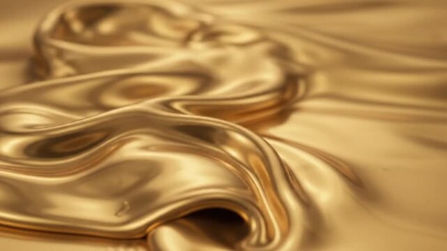 abstract liquid gold wave motion luxury smooth metallic background loop
