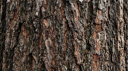 Fototapeta premium Tree bark texture displays rugged natural wood grooves.