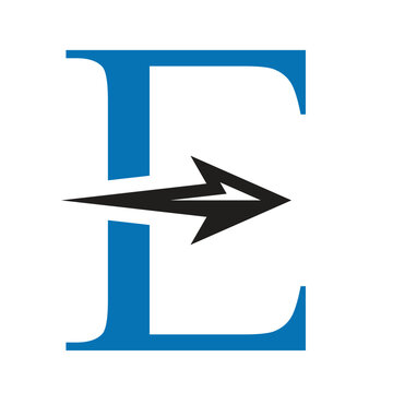 letter E east with arrow compass logo