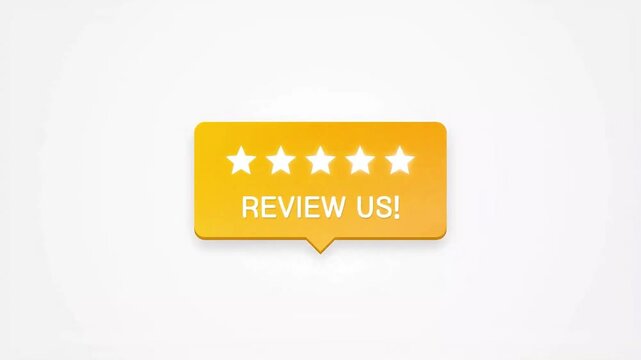Golden Rating Feedback Bubble Graphic with Five Stars for Customer Satisfaction and Business Online Service Evaluation