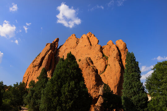 Garden of the Gods red rock formations under blue sky