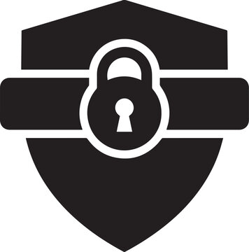 Security shield icon with padlock vector illustration