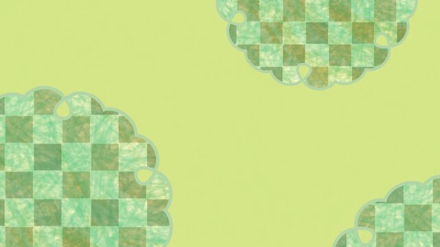 Green Mosaic Patterns on Yellow Surface 4K
