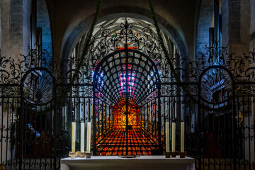 Ornate Iron Gate in the Minster of St. Mary and St. Mark, Reichenau Abbey © Martin