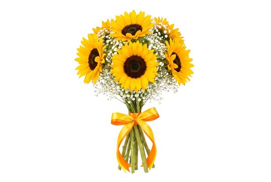 太陽のように明るいひまわりの花束