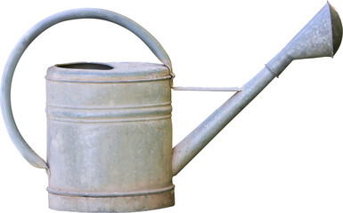 Galvanized metal watering can with handle and spout gardening © Dmax