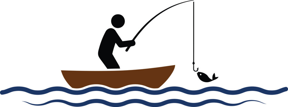 Person fishing from a boat with a small fish