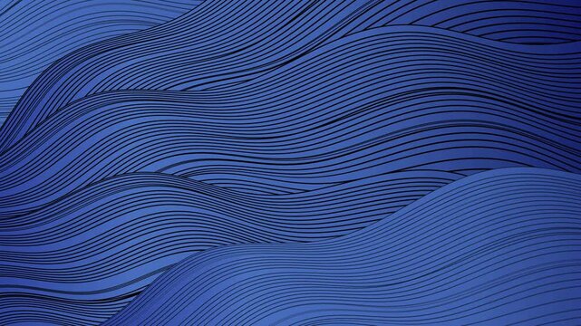 Blue Abstract Wavy Engraving Texture 4K