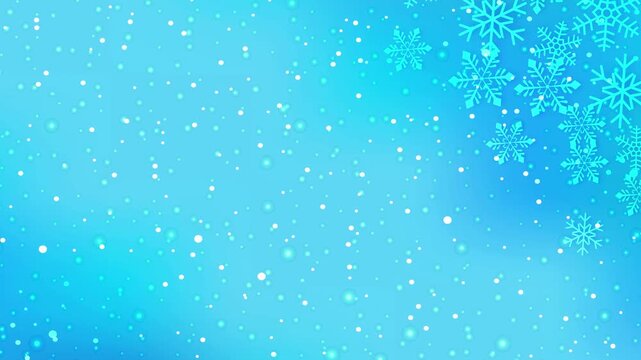 Snowflakes Falling on Blue Gradient 4K