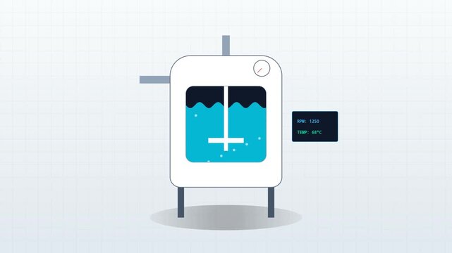 Industrial Mixing Tank Animation with Digital Process Monitoring