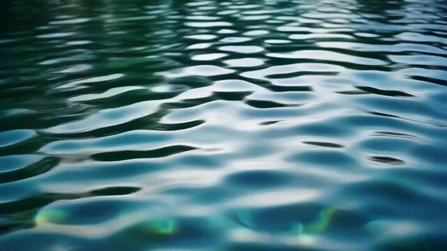 Macro Shot Capturing Shimmering Abstract Reflections and Ripples on the Surface of Clear Blue Water, Cinematic 1080p Background